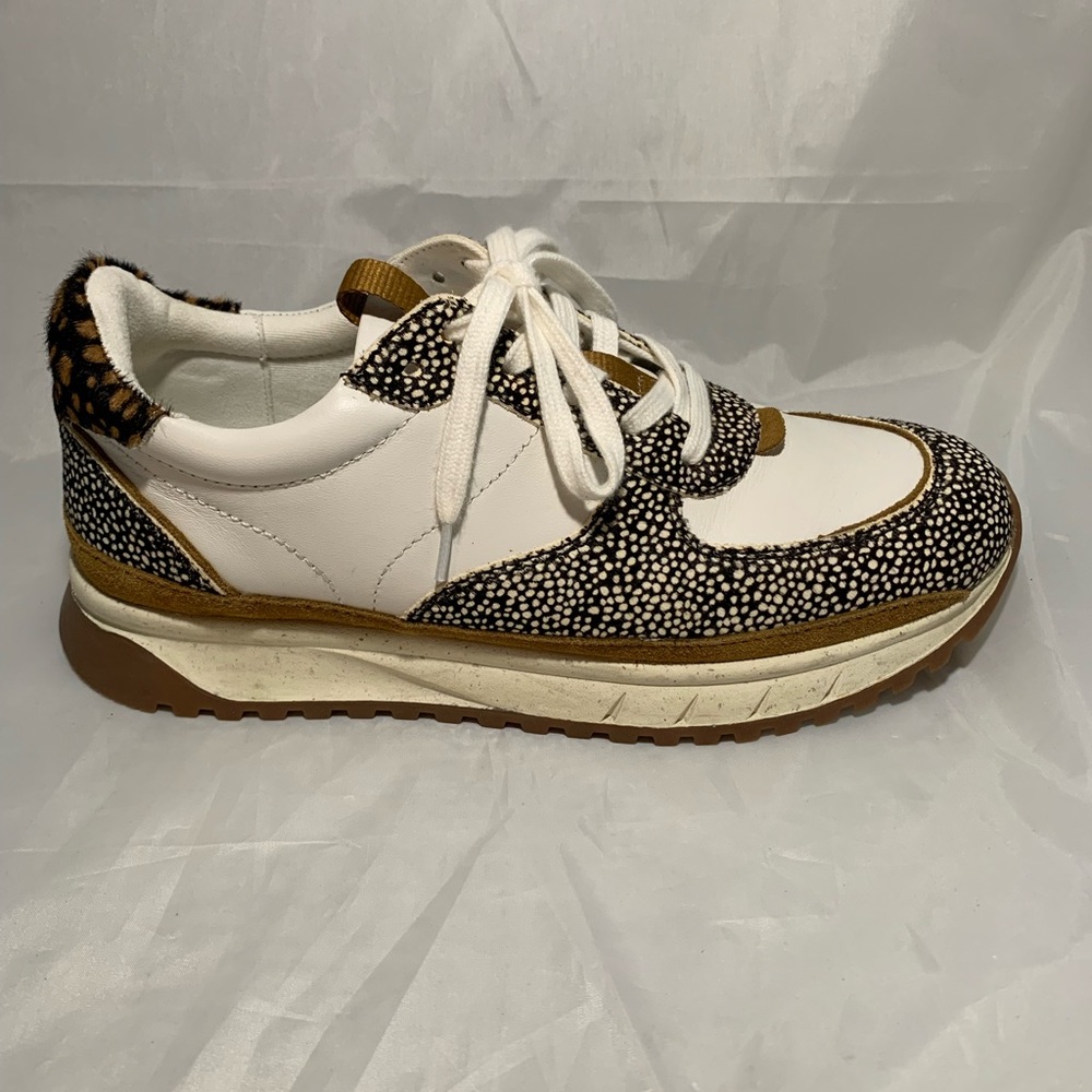 Madewell - Kickoff Trainer Sneakers in Leather and Spot Mix Calf Hair Size 8.5 - Picture 8 of 9